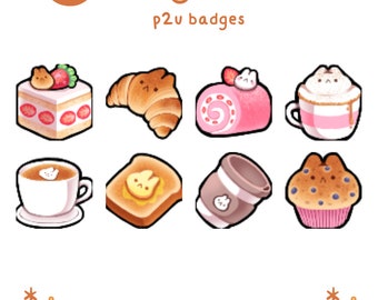 P2U Cozy Cafe Badges - Twitch, Discord, Youtube, Streaming