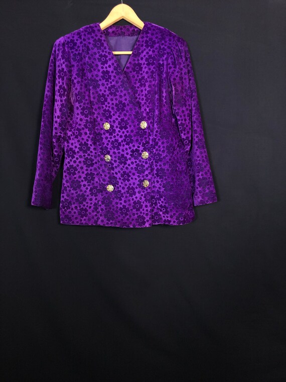 1970's Velvet Jacket & Skirt / Vintage Skirt / Vin