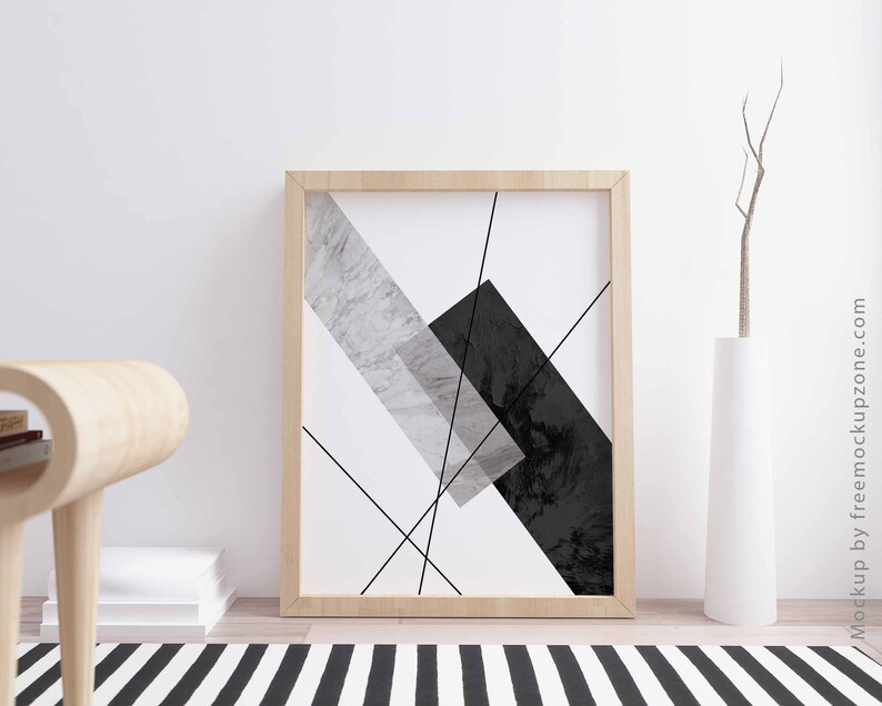 PRINTABLE Wall Art Black White Grey Abstract Art Black White Etsy