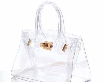 Clear birkin cheap style bag