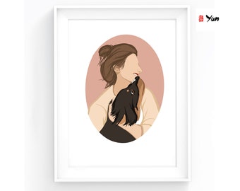 Digital Modern Pet Art - Custom Personalized Pet - Dog - Cat - Animal Portrait - Gift