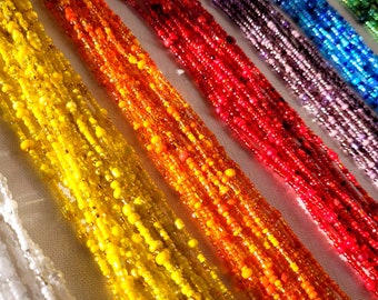 Waist beads "Rainbow" | traditionell afrikanische Bauchperlen zum Knoten | permanente Bauchkette | femininer Körperschmuck