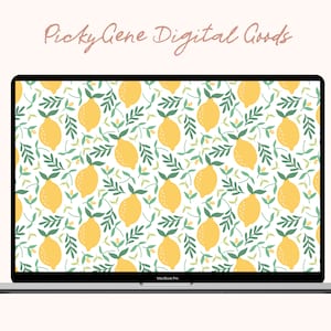 Lemon Pattern Desktop Wallpaper | Laptop Background, Pattern, Purple Background, Mac Wallpaper, Digital Wallpaper, Digital Background