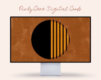Lunar Eclipse - Abstract Desktop Wallpaper, Boho Background, Geometric Background, Mac Wallpaper, Digital Background, Minimalist Wallpaper