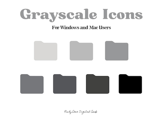 Round ICON _ Grayscale Desktop Icons, Folder Icons, Mac Icon, Windows Icon,  Desktop Organizer, Minimalist Icon, for Windows - Etsy