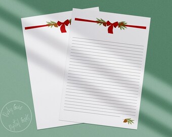 Druckbare Weihnachten Stationär _ Brief BriefPapier, druckbare stationäre Papier, druckbare Schreibpapier, druckbare Brief-Schreibbögen