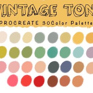 Vintage Color - PROCREATE COLOR PALETTE | Procreate swatches, for Procreate App, Digital Color Palette, Instant Download