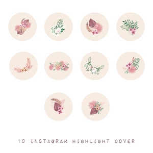 10 Boho Bouquets - Instagram HIGHLIGHT COVER | Botanical Art, Floral Icon, Business Icon, Highlight Icons, Boho Icon, IG Story