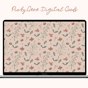 Modèle floral Desktop | Fond d’ordinateur portable, couleur d’eau, papier peint numérique, fond numérique