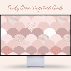 Round Pattern - Laptop Background, Desktop Wallpaper, Minimalist Background, Pink Mac Wallpaper, Digital Background, Glitter Wallpaper