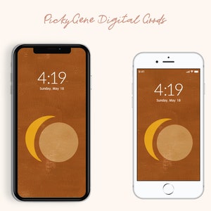 Moon and Sun | Phone Wallpaper, Minimalist Background, Phone background, Mac Wallpaper, Digital Background, Abstract Wallpaper
