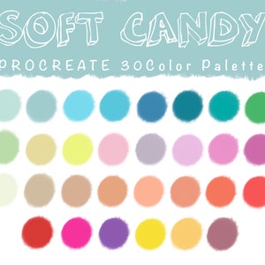 Soft Candy Color - PROCREATE COLOR PALETTE | Procreate swatches, for Procreate App, Digital Color Palette, Instant Download