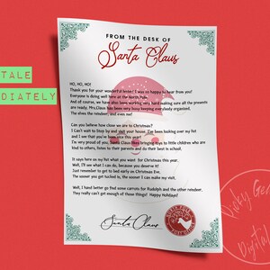Printable From Santa _ North Pole Letter, Santa Claus Letter, Santa ...
