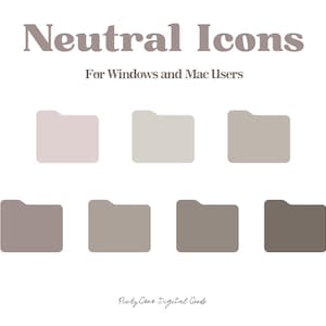Round ICON _ Neutral Tone | Desktop Icons, Folder Icons, Mac Icon, Windows Icon, Desktop Organizer, Minimalist Icon, For Windows, Boho Color
