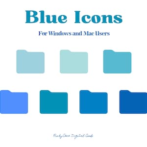 Round ICON _ Blue Tone | Desktop Icons, Folder Icons, Mac Icon, Windows Icon, Desktop Organizer, Minimalist Icon, For Windows