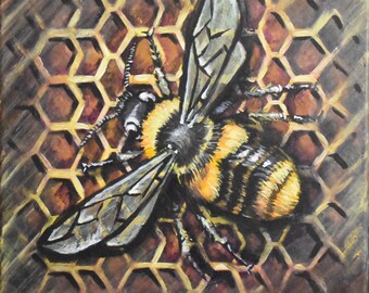 Acrylic painting on stretched cotton Bees