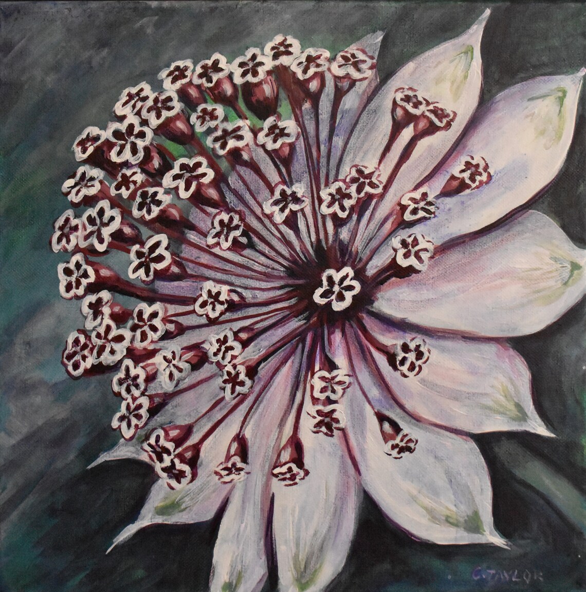 Acrylic Painting on Stretched Cotton Canvas Flower Etsy