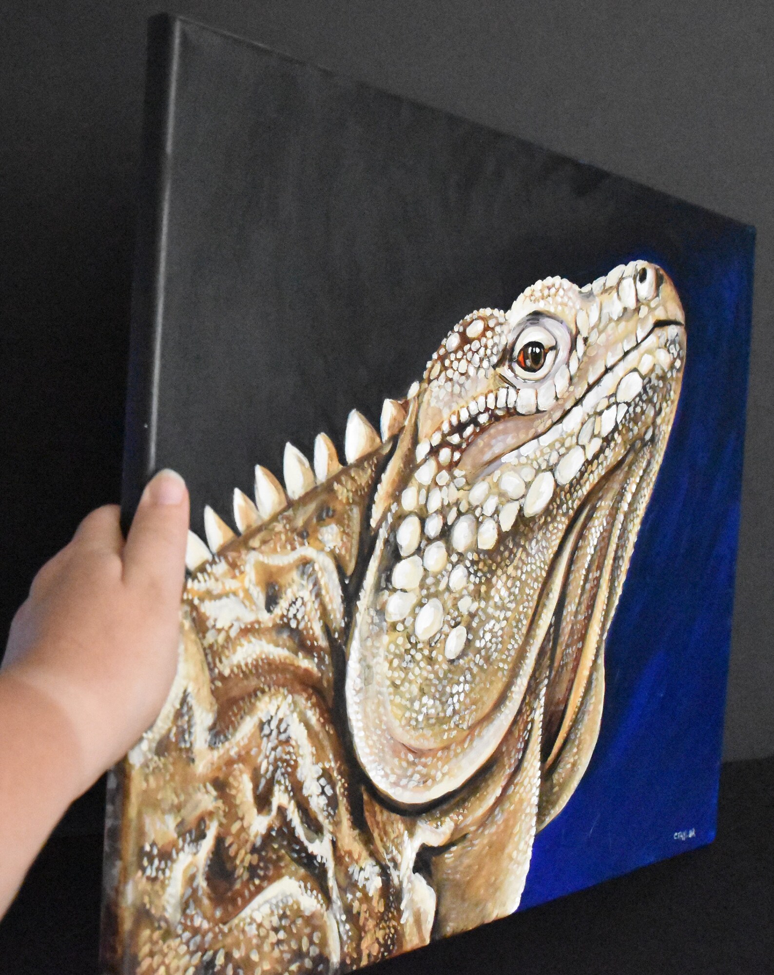 Reptile Acrylic painting on stretched cotton canvas Etsy