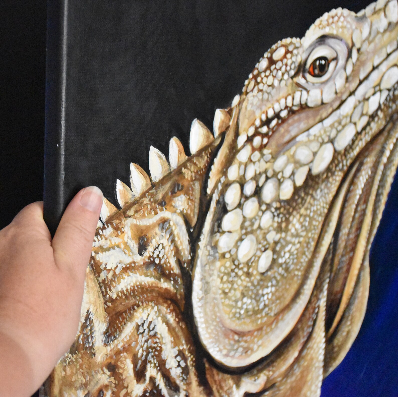 Reptile Acrylic painting on stretched cotton canvas Etsy
