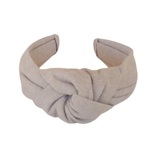 Flax Linen Lightly Padded Knotted Structured Headband for Women, Top Knot Headband