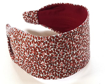 Wide Headband For Women Made With Hidcote Berry in Red from Liberty Fabrics