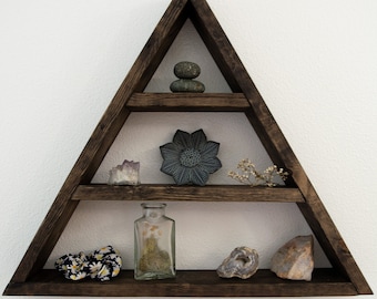 FREE SHIPPING Triangle Floating Shelf / Bath Shelf / Plant Shelf / Wood Shelf / Geometric Shelf / Wood Shelf / Wall Decor / Triangle Altar