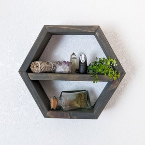 MEDIUM Hexagon Shelves / Honeycomb Shelves / Geometric Shelves / Plant Shelves / Wood Shelf / Floating shelf / Altar
