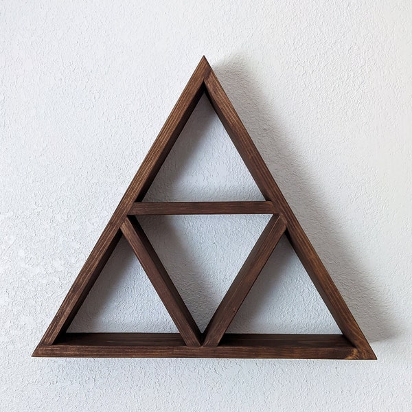 FREE SHIPPING Triangle Floating Shelf / Triforce / Bath Shelf / Plant Shelf / Wood Shelf / Geometric Shelf / Zelda / Wall Decor / Altar