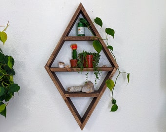 Diamond Shelf / Triangle Shelf / Floating Shelf / Plant Shelf / Wood Shelf / Geometric Shelf / Altar / Altar Shelf / Crystal Shelf / Wooden