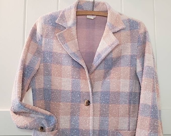 60s plaid vintage tweed blazer