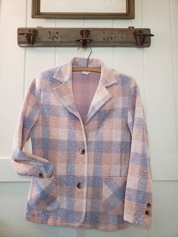 60s plaid vintage tweed blazer