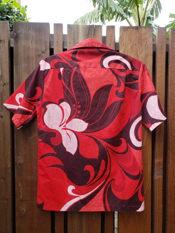 Vintage red aloha print shirt