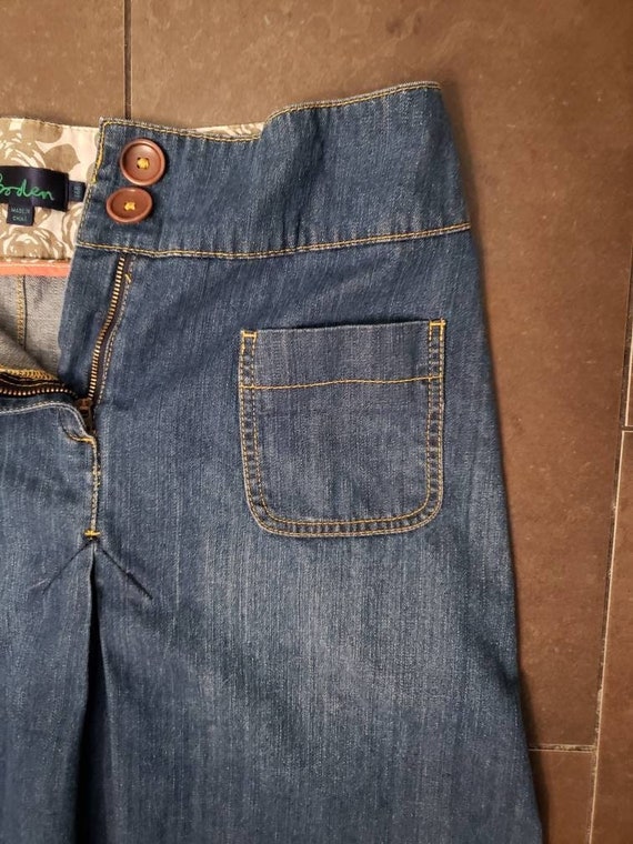 90's denim pleated jean skirt