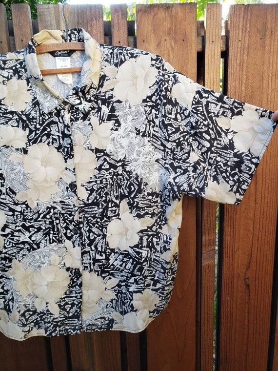 90s boxy floral paisley abstract blouse