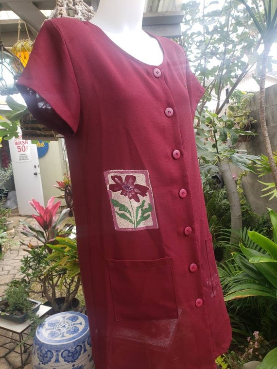 Hawaii Japan boxy 90's floral shirt dress. - image 1