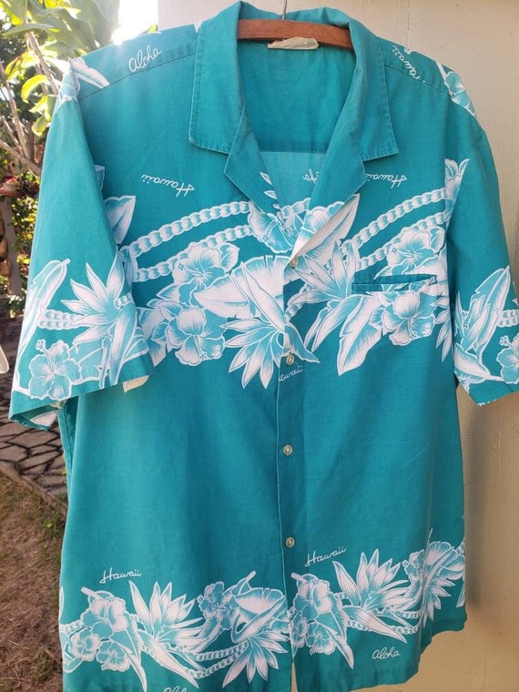 Hawaiian Men's vintage 70's Aloha print uniform sh