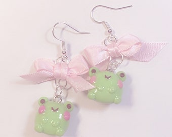 frog earrings etsy