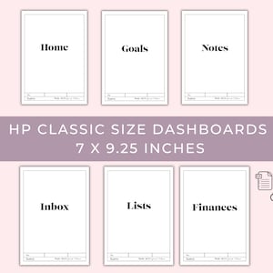 Happy Planner Fillable Essentials Planner Dashboard/ Minimal Dashboard/Inbox Dashboard/Goals Dashboard/ Printable Planner Dividers