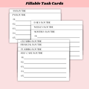 Tarjeta de tareas del planificador de rutina mínima Tarjetas de planificación imprimibles/rellenables/ tarjetas de tareas imprimibles/Plantilla de planificación