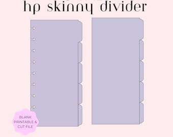 Happy Planner Skinny Divider Template,printable planner divider, 5 Tab Divider, Planner SVG, hp skinny insert