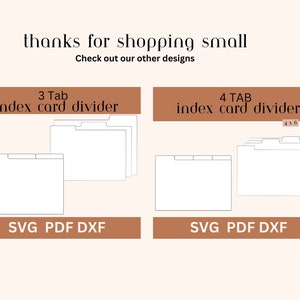 4 X 6 Index Card Divider Template, Index Card Tab SVG, Recipe Card ...