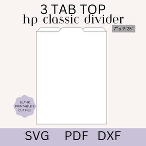 Happy Planner Divider Template, 3 top/bottom Divider SVG, Divider PDF, Printable Planner Divider