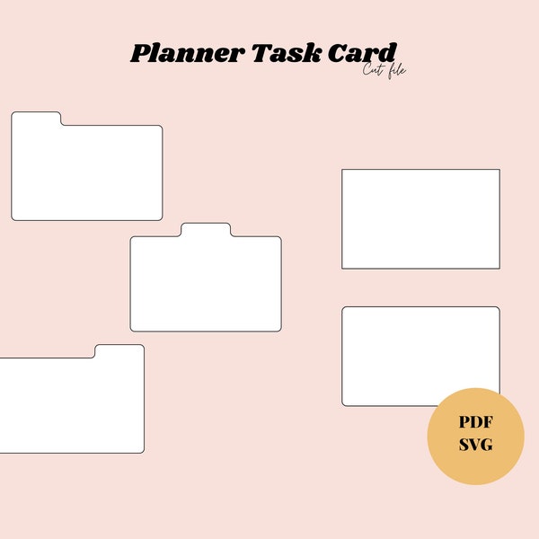 3 tab Planner Task Card Cutting File/ SVG,PDF