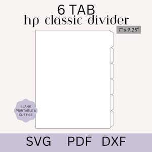 Happy Planner Printable Divider, 6 Side Tab Dividers for Disc Bound Planner/Classic Happy Planner /SVG,PNG,PDF