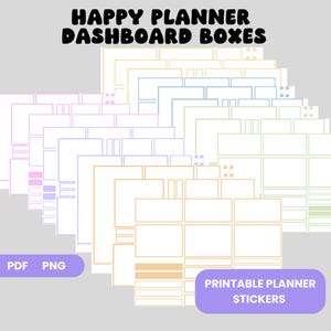 Happy Planner Classic Dashboard Sticker Template, Planner Stickers, Printable Stickers, Journal Stickers