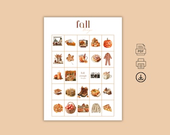 Fall Bingo Bucket List Printable/ Autumn Bingo/ Autumn Activities for Kids, Fall Bucket List, Family Fall Activities, Fall Activity Tracker