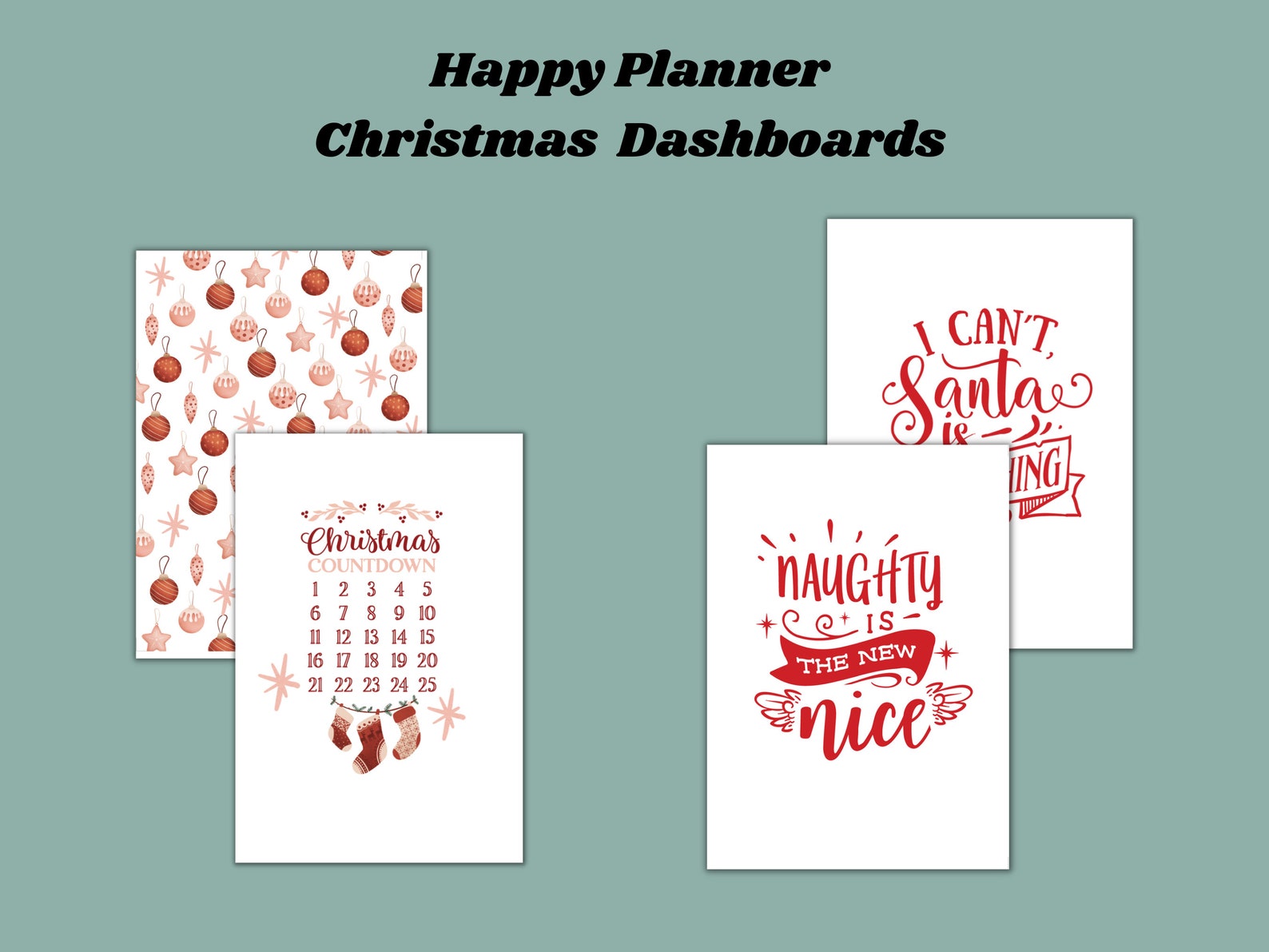 Happy Planner Christmas Printable Dashboard Discbound Planner Etsy