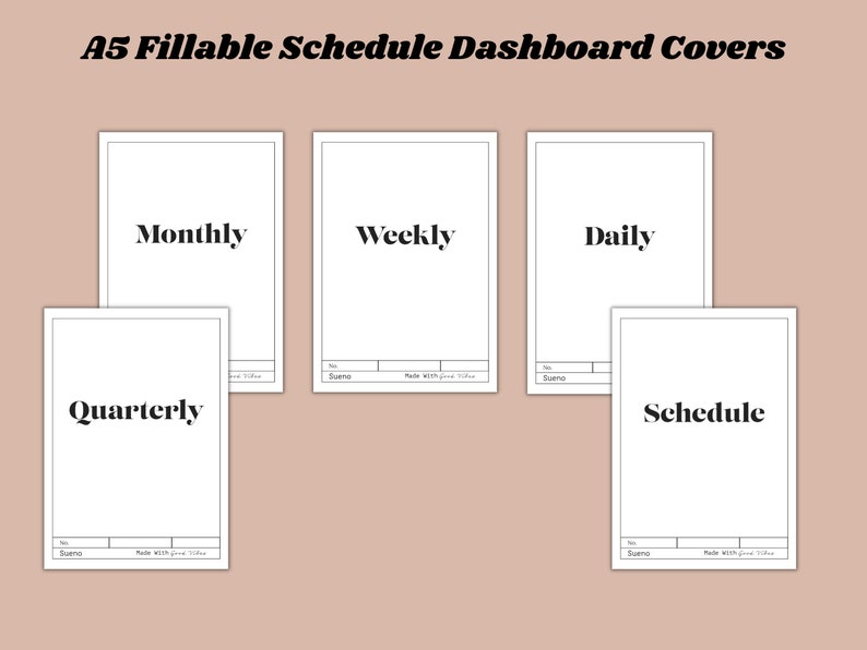 A5 Fillable Schedule Minimal Dashboard Printables/ A5 Etsy