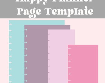 Happy Planner Disc Bound insert page template, 4 sizes, Disc bound Insert Page, Classic Happy Planner, Mini HP, Big HP, Skinny HP, Svg
