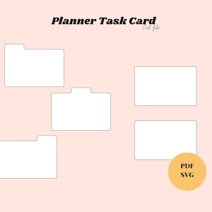 3 tab Planner Task Card Cutting File/ SVG,PDF